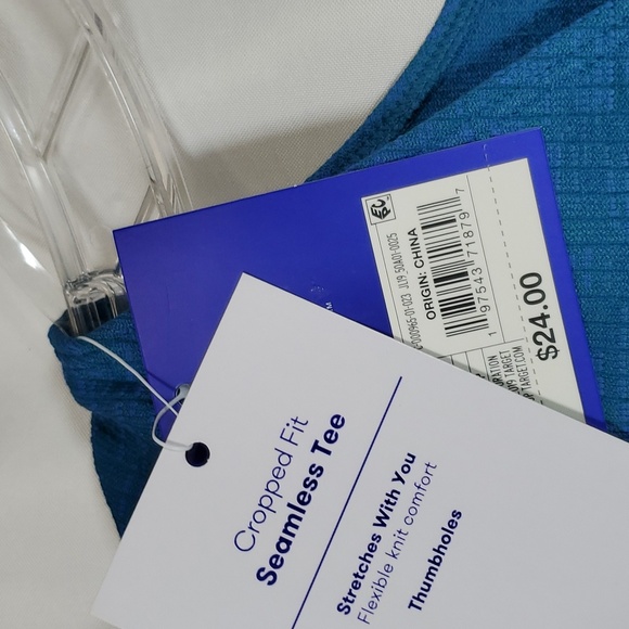 JoyLab Women's Wear 2 Ways Long Sleeve Crop Top ~ Lagoon - Picture 12 of 16